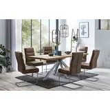 Home affaire Esstisch Tristan natur, mit echter Baumkante beige 220 cm x 77 cm x 100 cm