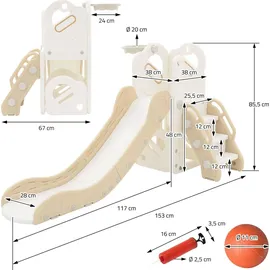 joyz Rutschen 3 in 1 Weiß-Beige Kunststoff