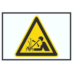 HB-Druck Achtung Hochschnellendes Werkstück in Presse Symbol A6 (105x148mm) Schild