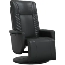 vidaXL Relaxsessel mit Fußteil Kunstleder 80 x 100 x 90 cm Schwarz drehbar