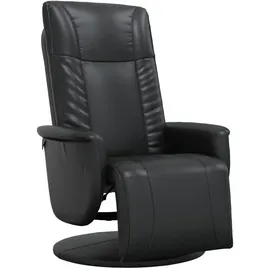 vidaXL Relaxsessel mit Fußteil Kunstleder 80 x 100 x 90 cm Schwarz drehbar