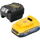 DeWalt DCB 1102 E1 Akku Starter Set 18 V mit 1x Powerstack Akku 1,7 Ah + DCB 1102 Ladegerät