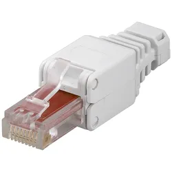 CAT 6 RJ45 Stecker UTP zur werkzeugfreien Montage mit Knickschutz
