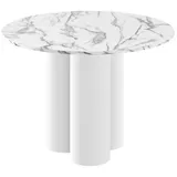 designimpex Esstisch Design Esstisch Tisch HRE-111 rund Hochglanz Esszimmer 100 x 75 cm weiß