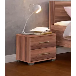 Nachtkonsole PRIESS "Husum Nachtkonsole in premium Qualität Schlafzimmer Schrank", braun (nussbaumfarben), B:41cm H:37cm T:38cm, Holzwerkstoff, Sideboards, mit 2 Schubkästen Nachtschrank Beistellschrank Nachtschränkchen