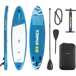 Gymrex Stand Up Paddleboard - aufblasbar - 125 kg - blau - Doppelkammer - 333 x 82 x 12 cm GR-SPB403DC