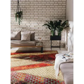 benuta nest Outdoorteppich, Kenya Beige/Rot 120x180 cm - Teppich für Balkon, Terrasse & Garten