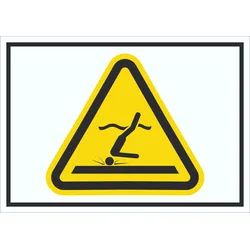Schild Warnung flaches Wasser Symbol A5 (148x210mm)