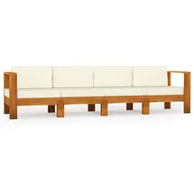 vidaXL Akazie Loungesofa cremeweiß