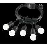 Ideal Lux Outdoor Lichterkette FIESTA, IP44, 5x E27, Länge 303cm, mit Stecker und Kupplung, Schwarz