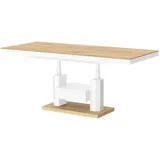 designimpex Couchtisch Design HM-120 Tisch Hochglanz stufenlos höhenverstellbar ausziehbar beige