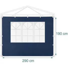 Relaxdays Pavillon-Seitenteile 2 Stück 2,90 x 1,90 x 0,50 m Blau