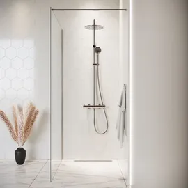 Badplaats Florida Walk-In-Dusche 100 x 200 cm Silber Sicherheitsglas
