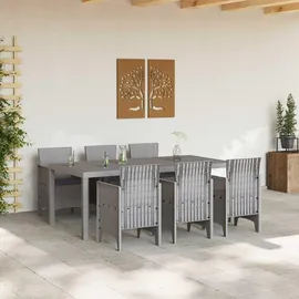 vidaXL Garten Essgruppe 7-tlg. Hellgrau