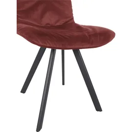 GUTMANN FACTORY Stuhl GUTMANN FACTORY, rot (rostrot, schwarz), 2 Stk., Veloursstoff uni, Polyester, Stühle, Stuhl