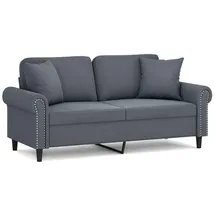 vidaXL 2-Sitzer-Sofa mit Zierkissen Dunkelgrau 140 cm Samt