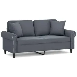 vidaXL 2-Sitzer-Sofa mit Zierkissen Dunkelgrau 140 cm Samt