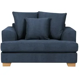 Soho Sessel Franka Webstoff 136 x 87 x 103 cm Blau mit Kissen