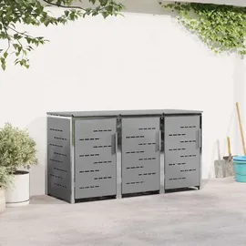 vidaXL Mülltonnenbox Edelstahl 1 x 1 m grau