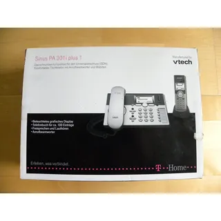 T-Home Sinus PA 301i Plus 1, ISDN-Tischtelefon mit Anrufbeantworter und zusätzlichem Mobilteil inkl. Ladeschale