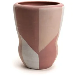Deko-Vase Terracotta Line kleines Modell - Braun Rund Keramik Amadeus 18x18 cm