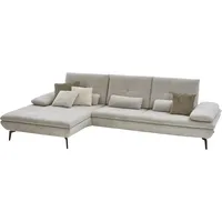 die planbar Ecksofa DIE PLANBAR "MP-IN23002 L-Form", beige (cyber ecru), B:322cm H:93cm T:188cm, 100% Recyceltes Polyester, Sofas, Ecksofa, wahlweise mit Armteil- und Sitztiefenverstellung