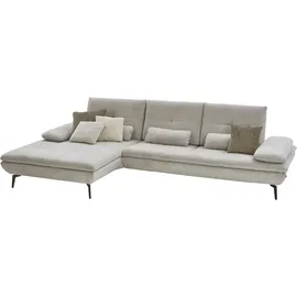 die planbar Ecksofa DIE PLANBAR "MP-IN23002 L-Form", beige (cyber ecru), B:322cm H:93cm T:188cm, 100% Recyceltes Polyester, Sofas, Ecksofa, wahlweise mit Armteil- und Sitztiefenverstellung