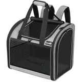 Pecute Rucksack Hunde & Kleine Katzen 5kg, Katzentrage, Haustier Handtasche und Rucksack, Haustiertrage mit belüftetem Design, Faltbarer Haustiertrage-Rucksack für Hunde und Katzen, Grau