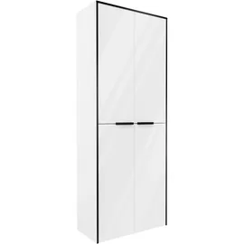 Fackelmann Flair Hochschrank 63 x 163,3 x 32 cm Weiß/Schwarz Holz