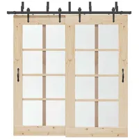 VidaXL Schiebetürbeschlag-Set 213,5 cm Stahl Schwarz