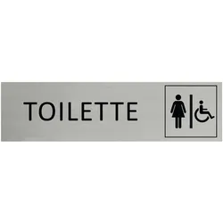 CombiCraft Aluminium Türschild Toilette Damen & Barrierefrei 165x45mm mit 3M-Tape