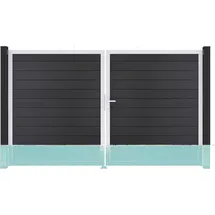 GROJA Solid Steckzaun Tor DIN Rechts EV1 Anthrazitgrau