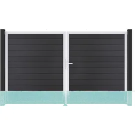 GROJA Solid Steckzaun Tor DIN Rechts EV1 Anthrazitgrau