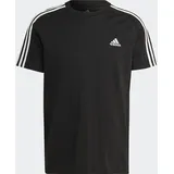 Adidas Essentials Single Jersey 3-Streifen T-Shirt Black / White M