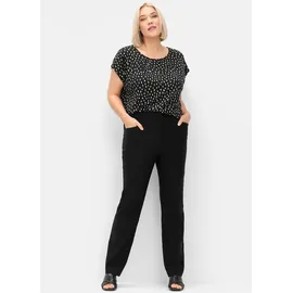 sheego Kurzarmshirt in schwarz-gemustert | Gr.: 52/54