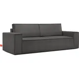 Konsimo Napi Sofa 3 Sitzer, mit Schlaffunktion, in Pet Friendly Cord-Stoff, grau - Konsimo