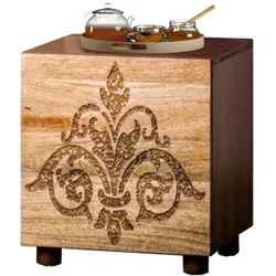 Nachtschrank aus Mangobaum Massivholz Vintage Style