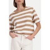 Monari Sweatshirt Streifenmuster Braun 40