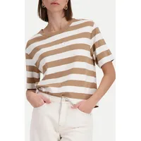 Monari Sweatshirt Streifenmuster Braun 40