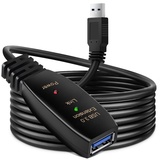 baolongking USB-Verlängerungskabel, USB 3.0, aktiver Repeater, USB-Stecker auf Buchse, mit Signalverstärkung, aktives Kabel für Drucker, Tastaturen, Spielkonsole, Lautsprecher, WLAN-Antenne (10 m)