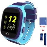 TPFNet Kinder Smartwatch mit Silikon Armband - Smartwatch für Kinder mit SOS und GPS Funktion - Modell SW10 - Blau - Blau