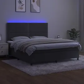 vidaXL Boxspringbett 180 x 200 cm Dunkelgrau