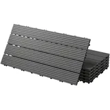 ECD Germany WPC Terrassenfliesen 60 x 30 cm anthrazit