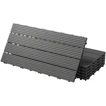 ECD Germany WPC Terrassenfliesen 60 x 30 cm anthrazit