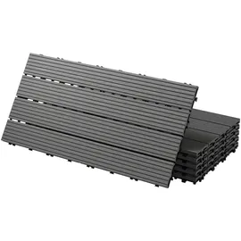 ECD Germany WPC Terrassenfliesen 60 x 30 cm anthrazit