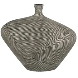 Deko Vase , grau , Polyresin (Kunstharz) , Maße (cm): B: 40 H: 35,5 T: 15,5