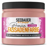 SEEBAUER diy Silikonharz-Fassadenfarbe Rot 300ML für Außen (No. 322 Rose Hip) Selbstreinigende Fassadenfarbe mit Lotuseffekt - Geeignet für Putz, Mauerwerk und Beton