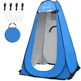 IBVIVIC Pop-up Duschzelt, Umkleidezelt Toilettenzelt Campingzelt mit Tragetasche für Outdoor Strand Angel Camping Wandern, 120x120x190 cm, Blau