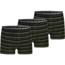 normani Outdoor Sports Retro Boxer grau/grün/schwarz S 3er Pack