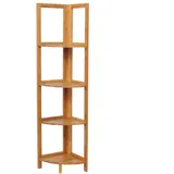 Woltu Standregal Badregal Küchenregal Eckregal Bambus 4 Ablagen, Natur RG9254br